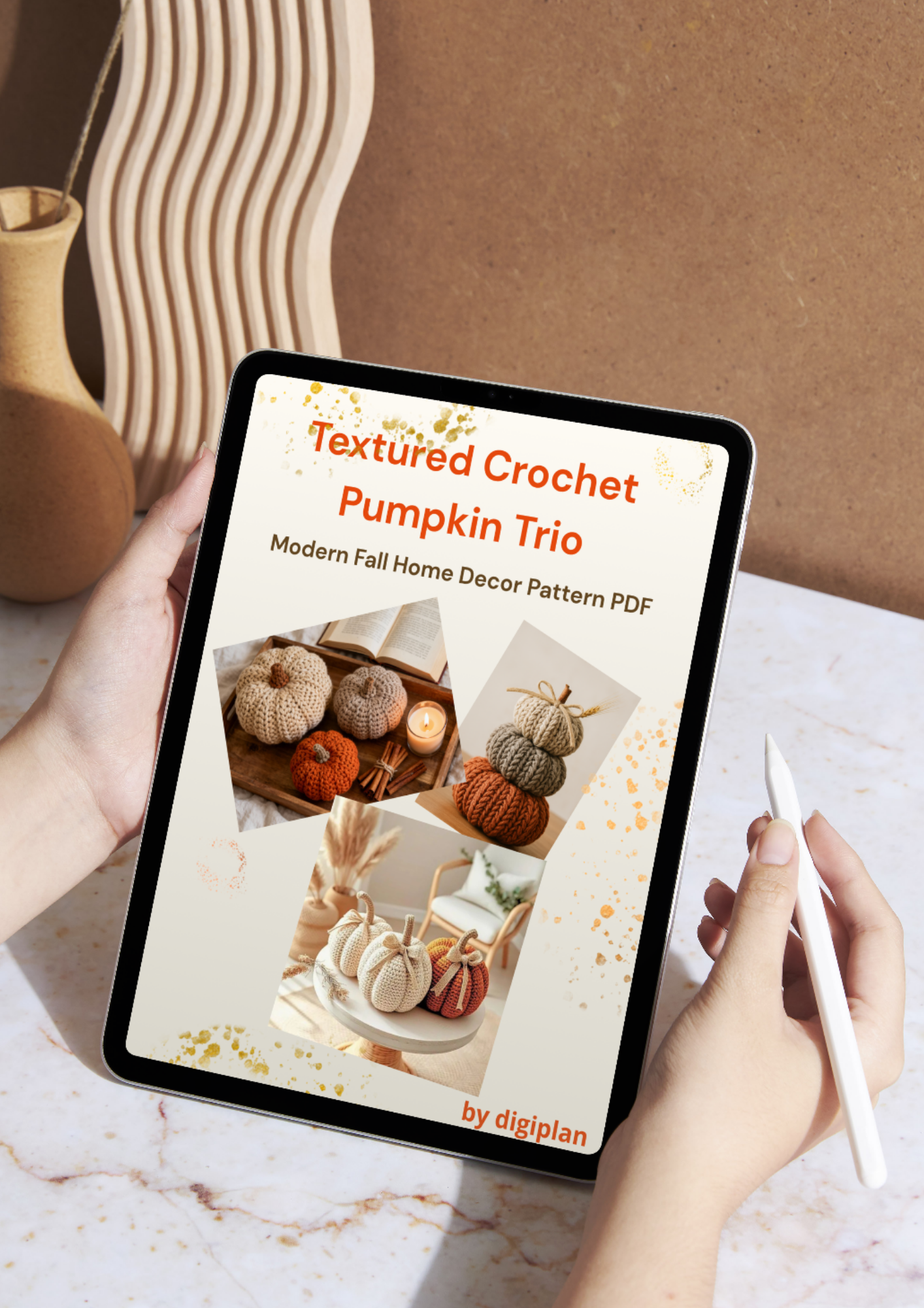 Textured Crochet Pumpkin Trio – Modern Fall Home Decor Pattern PDF